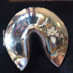 Silver plated fortune cookie